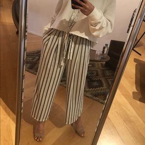 ZARA stripe paper bag pants